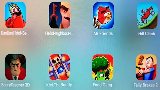 Garten of BanBan Hide N Seek,Hello Neighbor Nicky's Diaries,Angry Birds Friends,Food Gang...