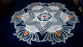 Traditional padi kolam designs 🌺 Easy festival rangoli designs