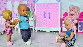 KATYA PULL! Max is afraid of the dentist! Katya and Max funny family funny TV series live dolls