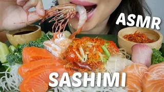 ASMR RAW Deluxe Sashimi with Spicy Papaya Salad Relaxing Eating Sounds | N.E Let's Eat