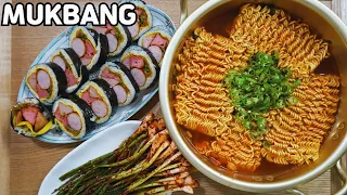 와차밥 부대찌개김밥 열라면 파김치 리얼사운드먹방 요리 집밥 쿡방 한식 레시피 MUKBANG ASMR KOREAN FOOD HOME MEAL WIFE'S COOKING RECIPE