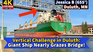 ⚓️Vertical Challenge in Duluth: Giant Ship Nearly Grazes Bridge!