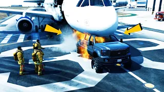 Airplane Crash Landding On Pickup Truck in GTA 5 (Airplane Crash in GTA 5)