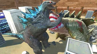 Zombie Godzilla VS. Zombie Sharkjira & Shin Godzilla! - Animal Revolt Battle Simulator