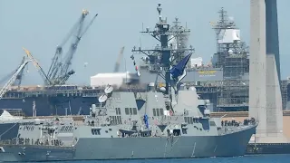 Higher Detail with Zoom - USS Spruance, DDG 111 Destroyer, San Diego Harbor