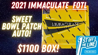 *FOTL* 2021 Immaculate Collegiate Football Hobby Box. SWEET BOWL PATCH!
