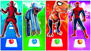 DEADPOOL 🆚 POPPY PLAYTIME 🆚 SPIDER-MAN DINOSAURS 🆚 SPIDERMAN  | Tiles Hop - EDM Rush