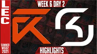 XL vs SK Highlights | LEC Summer 2021 W6D2 | Excel vs SK Gaming