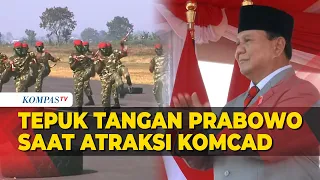 Potret Prabowo Sampai Tepuk Tangan Lihat Aksi Komcad Bela Diri di Pusdiklatpassus