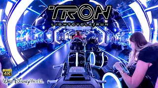 TRON Lightcycle Run Roller Coaster On Ride 4K POV with Queue Walt Disney World 2023 11 02