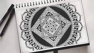 How to draw Mandala art || beautiful Mandala art || Zentangle art || Doodle art