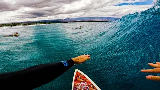 Surfing a PUMPING Right-Hand Point with 3 Different Boards | RAW POV