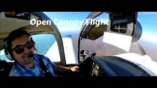 Open canopy during flight - Grumman Tiger airplane