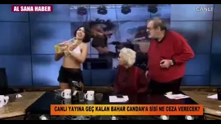 Bahar Candan Flash TV'de üzerine 1 şişe ayçiçek yağı döktü