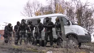 Russian Special Rapid Response Unit (SOBR) during training.