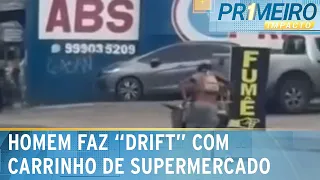 Homem realiza manobra arriscada com carrinho de supermercado no MA | Primeiro Impacto (26/04/24)