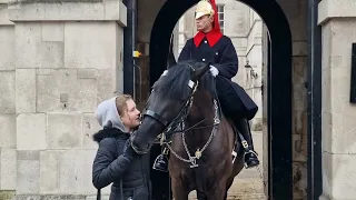 King's guard and horse bites and shouts at this tourist part 4 #thekingsguard