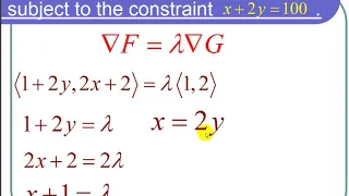 Using Lagrange Multipliers to Find a Maximum: Two Variables, One Constraint