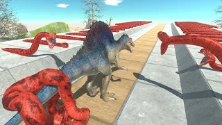 Only Fast Runners Will Escape from HUNGRY SNAKES  - Animal Revolt Battle Simulator