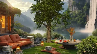 Happy Summer Ambience at Morning Coffee Porch 🌤️ Unwind Jazz Relaxing Music for Work, Study, Relax