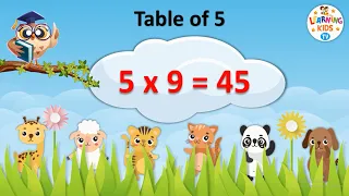 Table of 5 | Multiplication Tables for Kids | 5 ka Pahada | Maths Tables | Learning Kids TV