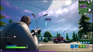 Fortnite - Abducted by UFO! Spire destroyed and Llamas can run!