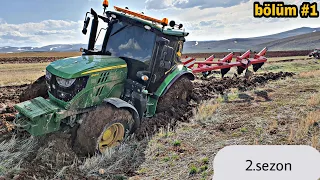 4500 Dekar iş Aldık//John Deere 6120R Çamura Düştü//Pulluk Kırıldı