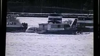 2009 - US Airways 1549 Landing and Rescue by NY Ferries captured by Surveillance Video