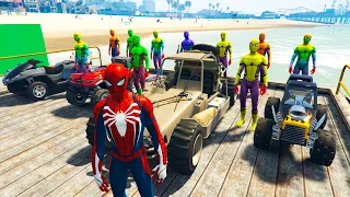 GTA 5 SpiderMan RUNNING Over Boats on Quadrocycles (Falls Ragdolls Moments)