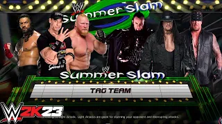 Can 3 Different Undertaker Defeat Roman Reigns Brock Lesnar & John Cena WWE 2K23 Gameplay