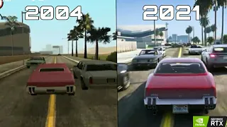 GTA SA 2004 VS 2021 Definitive Edition Graphics Comparison - GTA San Andreas on RTX™ 3090 Maxed-Out