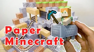 [ PaperCraft ] Mineshaft and Minecart【Minecraft DIY】