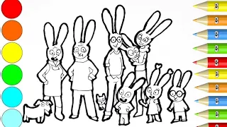 Dessin et Coloriage Simon le lapin Personnages/ How to draw for kids #TT145