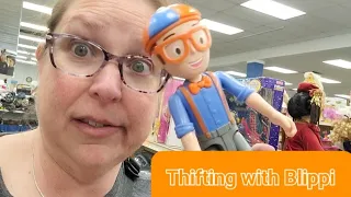 Renee thrifting for Toys.  Blippi is her Helper today!