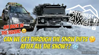 PEAK DISTRICT GREEN LANES IN THE SNOW | Suzuki Vitara, Nissan Patrol & defender 90 / 110 Off Road