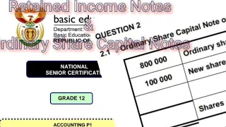 Ordinary Share Capital & Retained Income Notes Grade 12 Accounting | Term 1