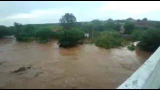 Grande cheia no Rio Paraíba Águas nas barreiras e correm para o Açude Boqueirão o Epitácio Pessoa