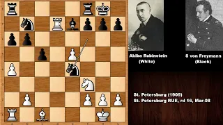 Opening Disiaster: Akiba Rubinstein vs Sergey von Freymann - St  Petersburg 1909