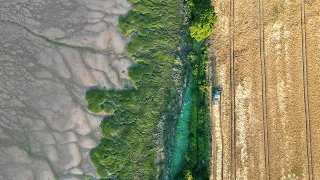 John Deere Combine Harvester 2066 (1996) / Wrabness, Essex, UK / DJI Mini 3 Pro