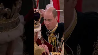 Prince William pledges loyalty to King Charles III during coronation. #Shorts