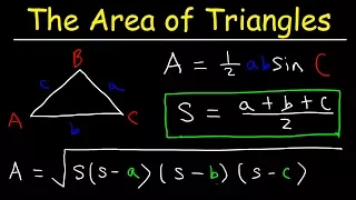 Area of an Oblique Triangle - SAS & SSS - Heron's Formula, Trigonometry