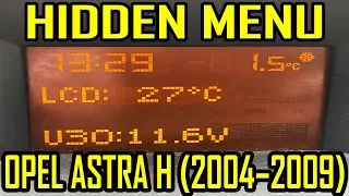 Opel Vauxhall Astra H Hidden Menu CD30 ( 2004 - 2009 )