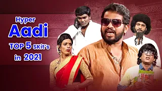 Hyper Aadi Top 5  Skits in 2021 | Jabardasth | 30th September 2023 | Hyper Aadi, Naga Babu, Roja