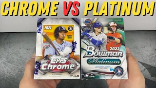 Box Battle! Topps Chrome VS Bowman Platinum Baseball 2022 Blaster Box Opening - Auto Hit!