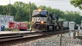 Train Knocks Down The Signal, RR Radio Audio Defect Detector!  5 NS Trains Wilmore & High Bridge, Ky