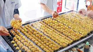 たこ焼き196個を10分で焼く職人技 - Takoyaki Master - Japanese Street Food - 大たこ 大阪 道頓堀