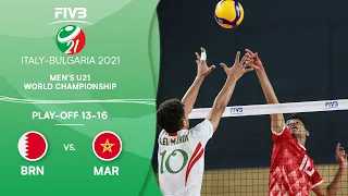 BRN vs. MAR -  Full Play Off 13-16 | Men's U21 Volleyball World Champs 2021