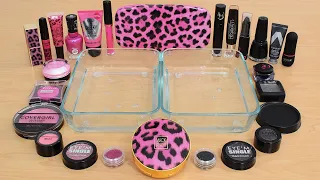 Pink vs Black - Coloring Satisfying Slime ASMR with Eyeshadow and Makeup