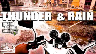 THUNDER-RAIN in GTA 5: First-Person Mod Ultra Realistic RAYTRACING Motorbike Ride Gameplay (4K)