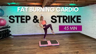 45 MIN STEP AEROBICS AND CARDIO KICKBOXING INTERVAL WORKOUT